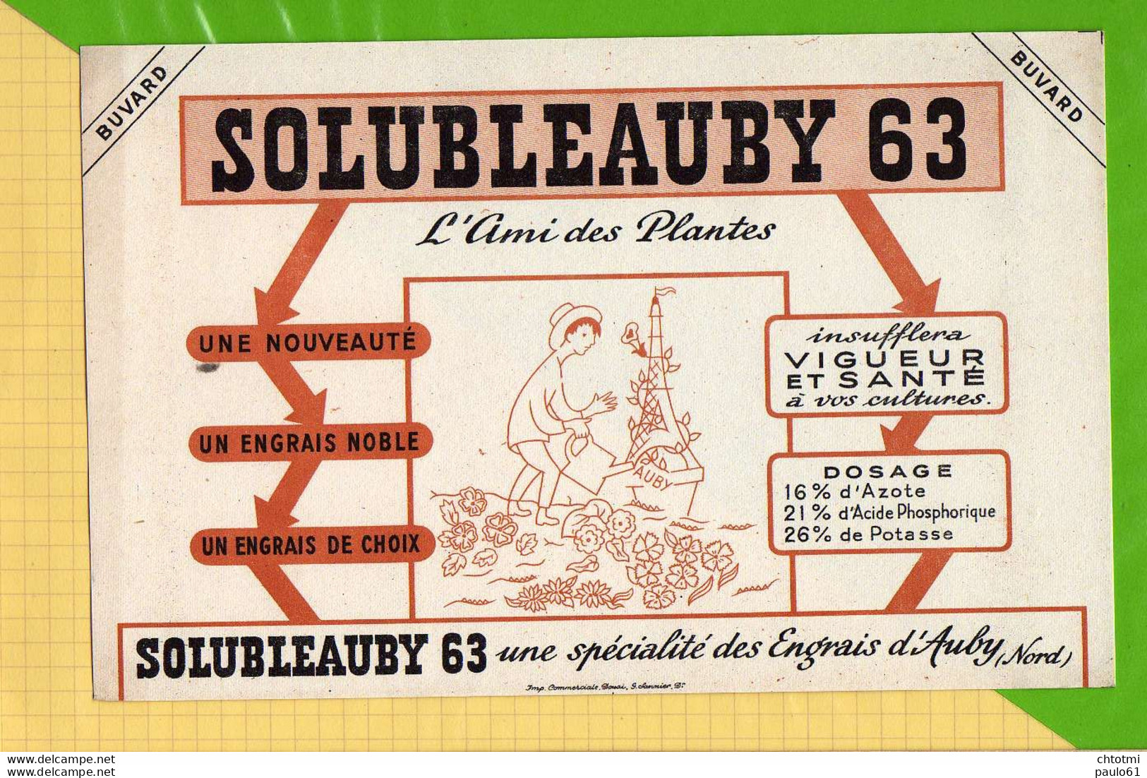 BUVARD &amp; Blotting Paper :SOLUBLEAUBY 63  Engrais D'AUBY - Landwirtschaft