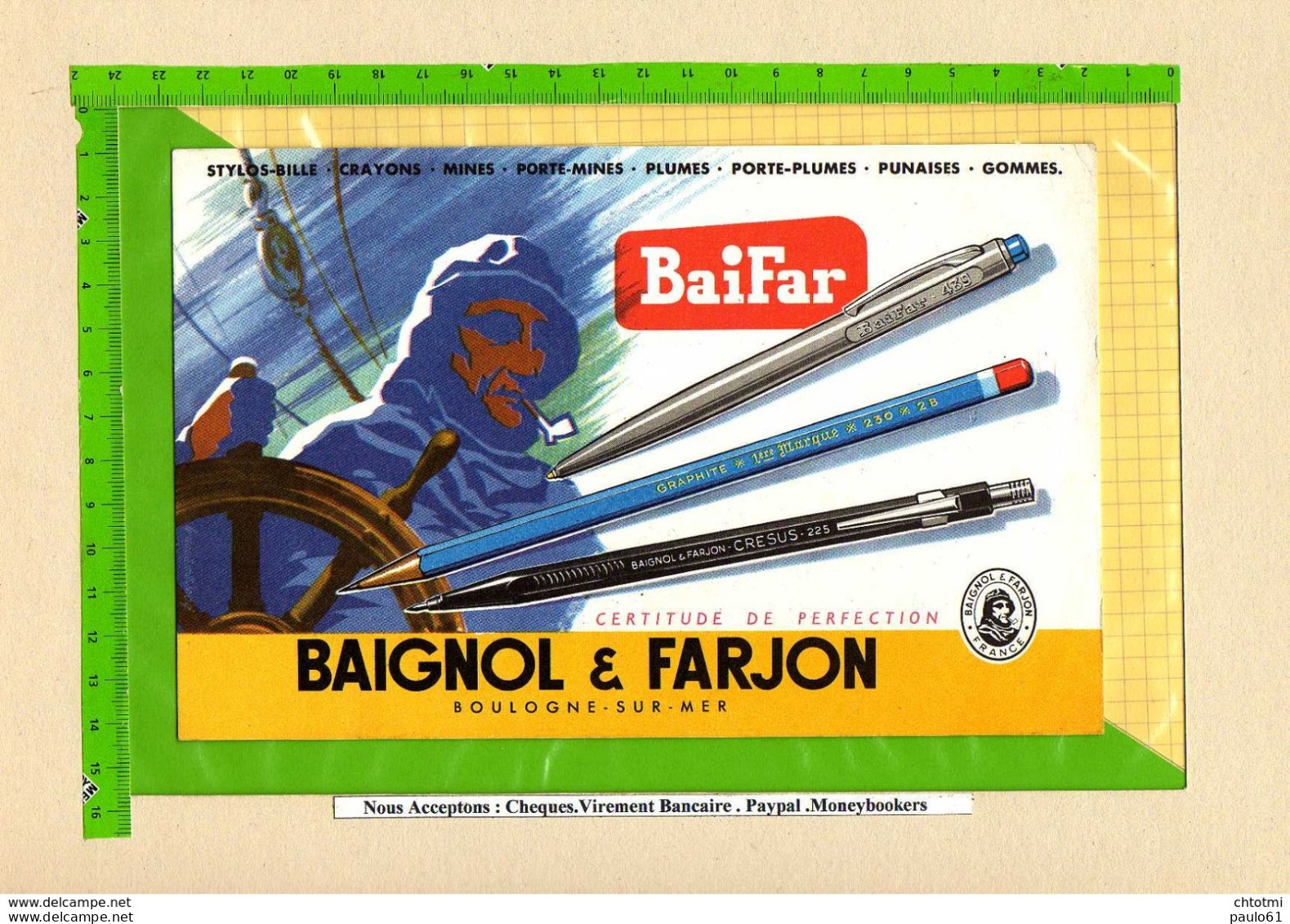 BUVARD : Baignol Et Farjon  Stylots Boulogne Sur Mer .Ref : 395 . 893 - Stationeries (flat Articles)