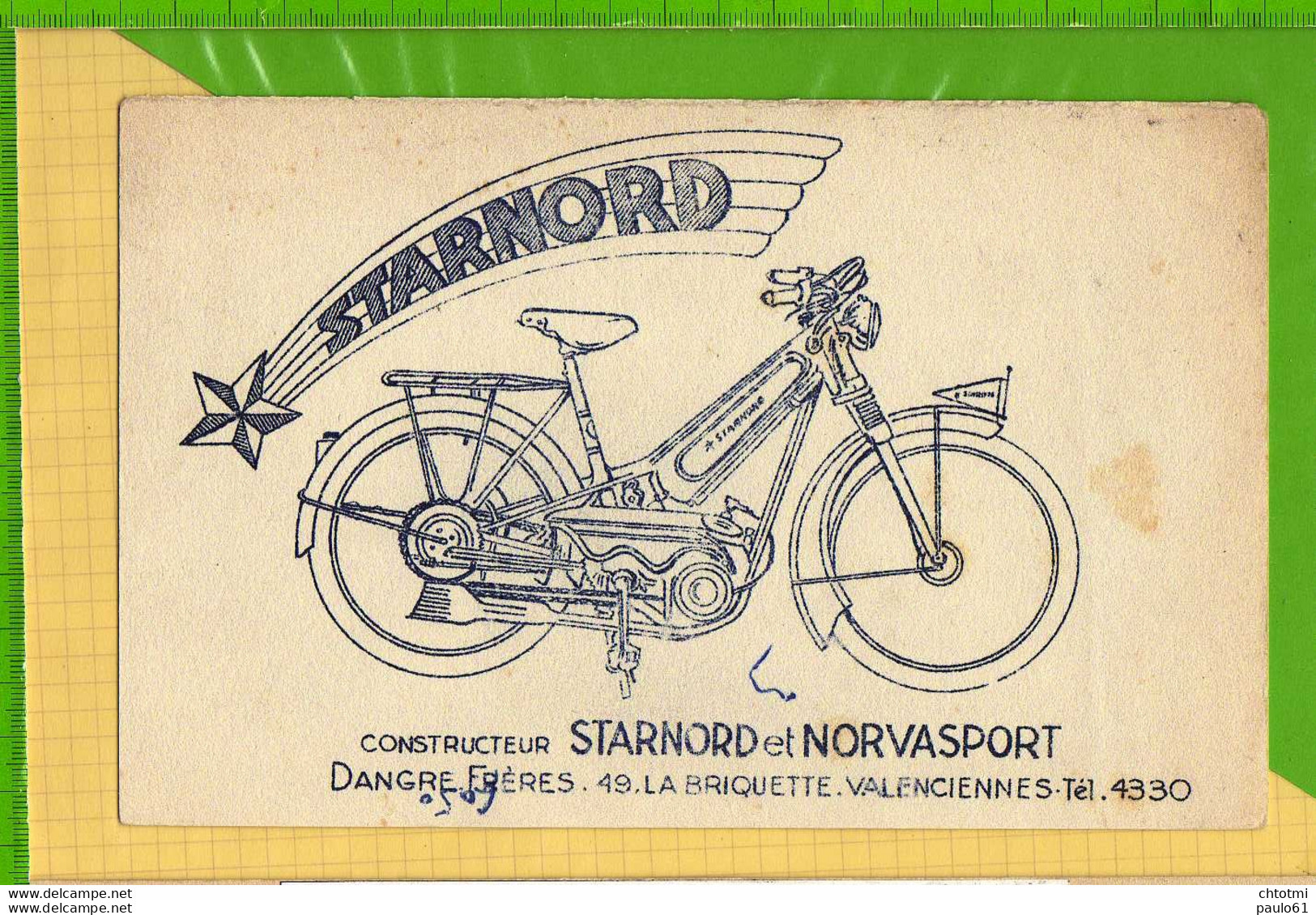 Buvard & Blotting Paper : Constructeur STARNORD Et NOVASPORT Valenciennes Mobylette Cyclomoteur - Moto & Vélo