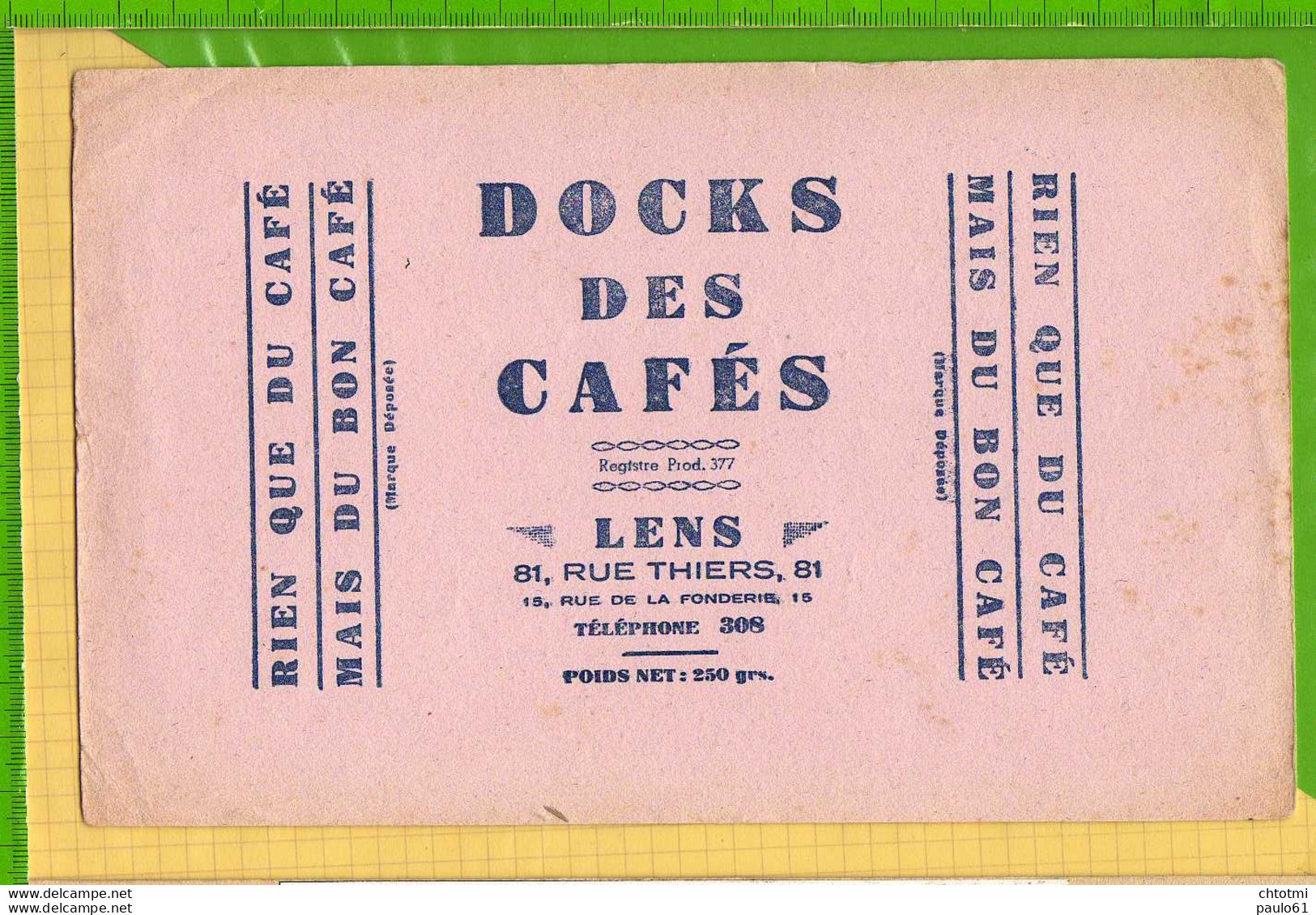 Buvard & Blotting Paper : Docks Des Cafés LENS - Kaffee & Tee