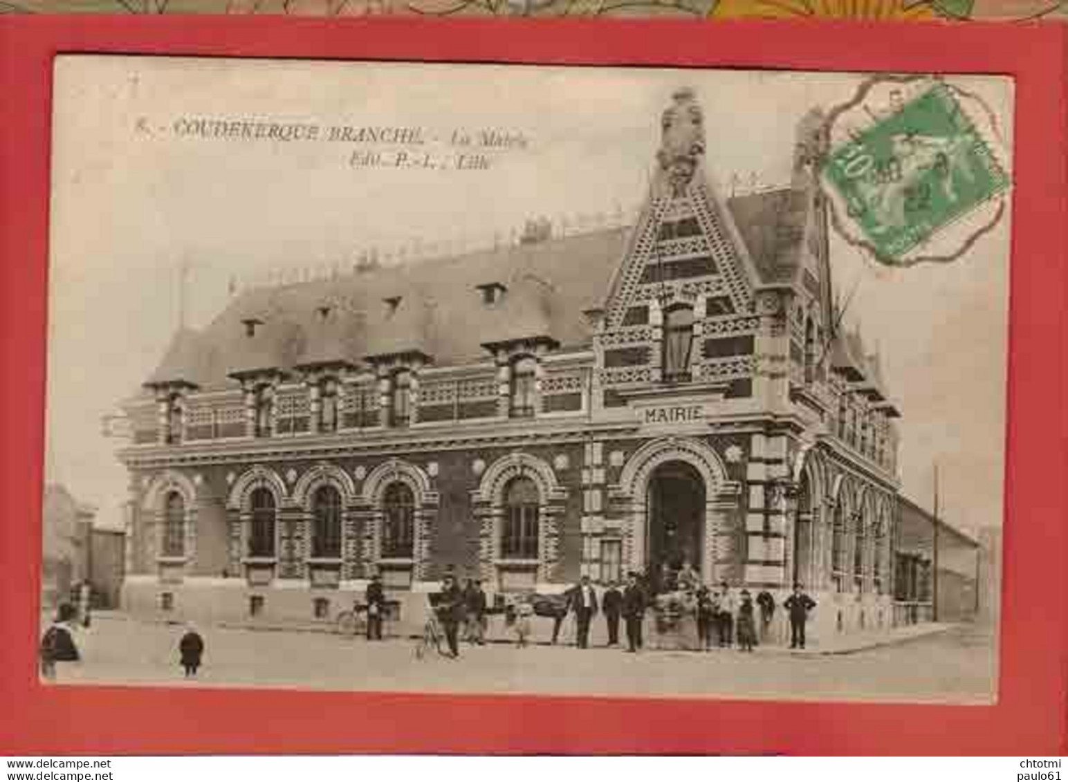 CPA /  COUDEKERQUE BRANCHE :La Mairie  (Belle Animation )   :: - Coudekerque Branche