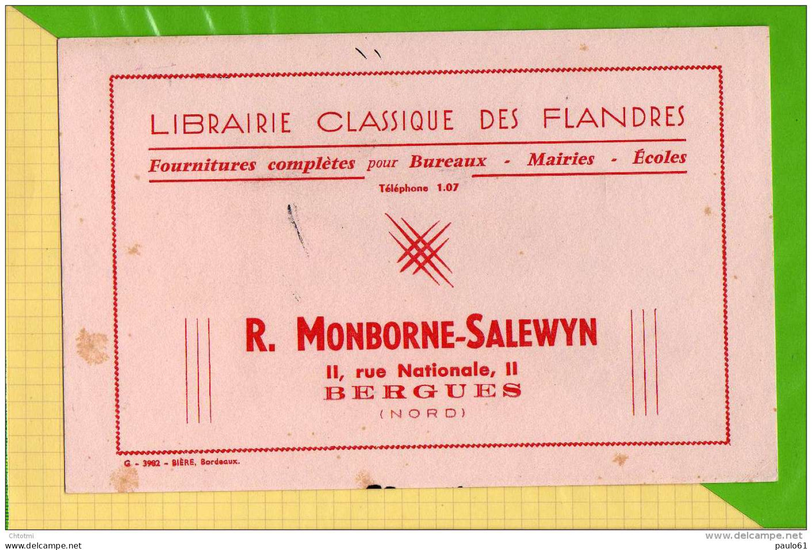 BUVARD &amp; Blotting Paper  : Librairie MONBORNE BERQUES - Stationeries (flat Articles)