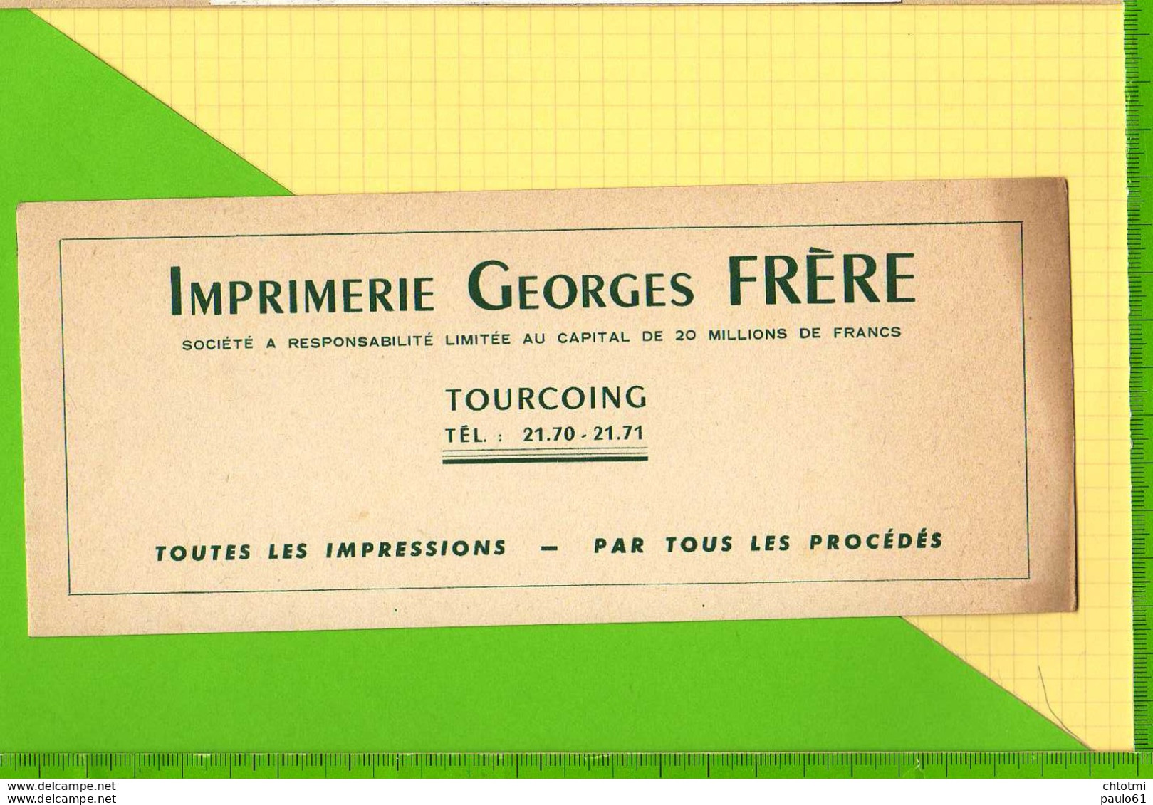 Buvard & Blotting Paper : Imprimerie GEORGES FRERE  Tourcoing - Stationeries (flat Articles)