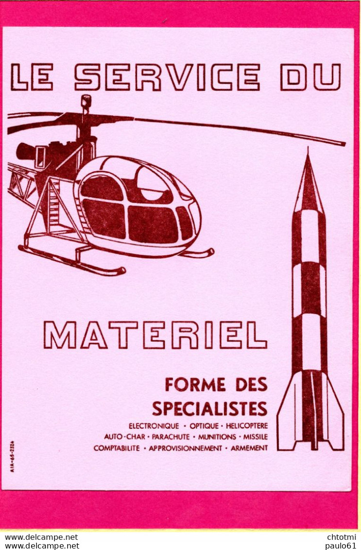 BUVARD & Blotting Paper : Le Service Du Materiel Helicoptere ; Fusée ; Armement - Automobil
