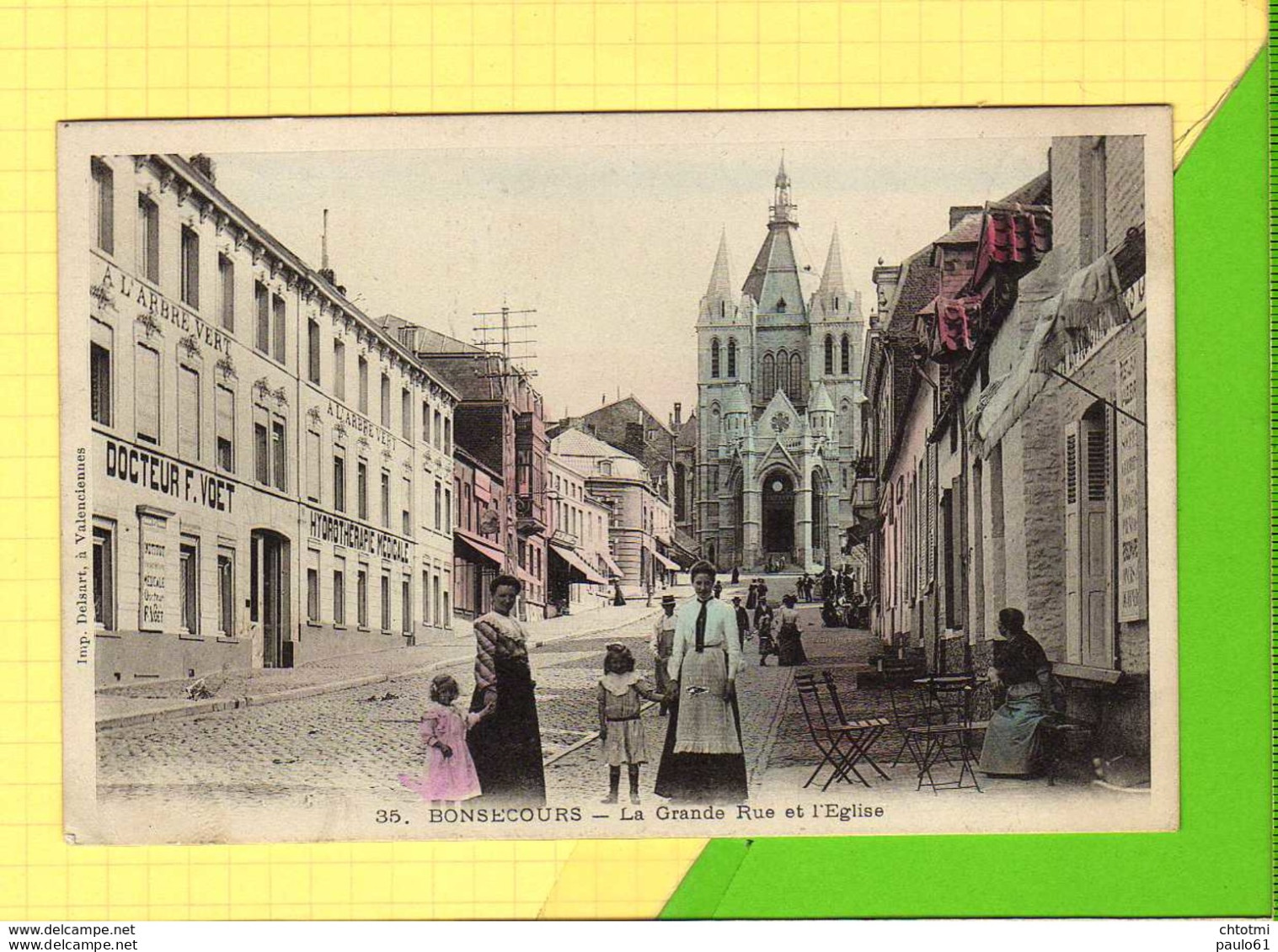 CPA  CONDE Sur ESCAULT  PERUWELZ  BONSECOURS  La Grande Rue Et L'Eglise - Conde Sur Escaut