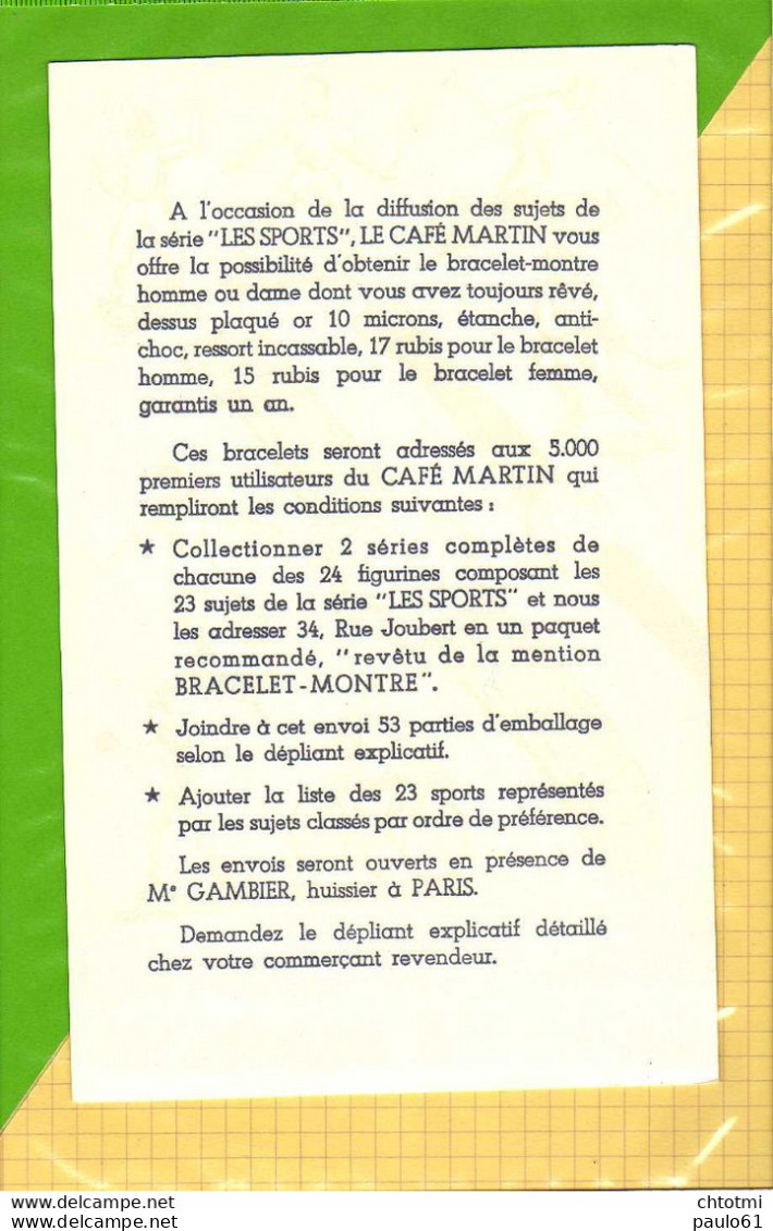 BUVARD . BLOTTER :Café MARTIN  Collection Sports Montres Velo  Boxe Tenis Excrime - Koffie En Thee