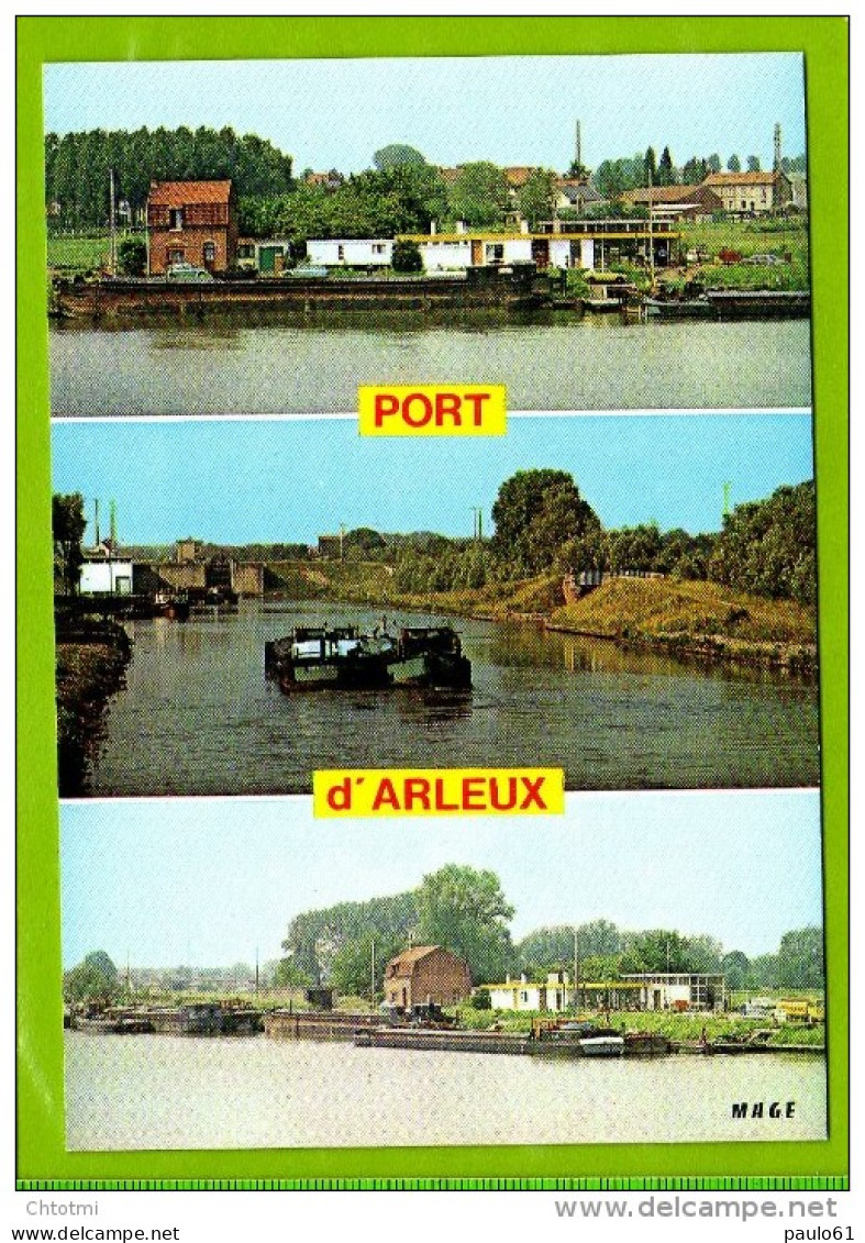 ARLEUX  Pont D'Arleux Multivues Avec Peniches En Stationnement - Arleux