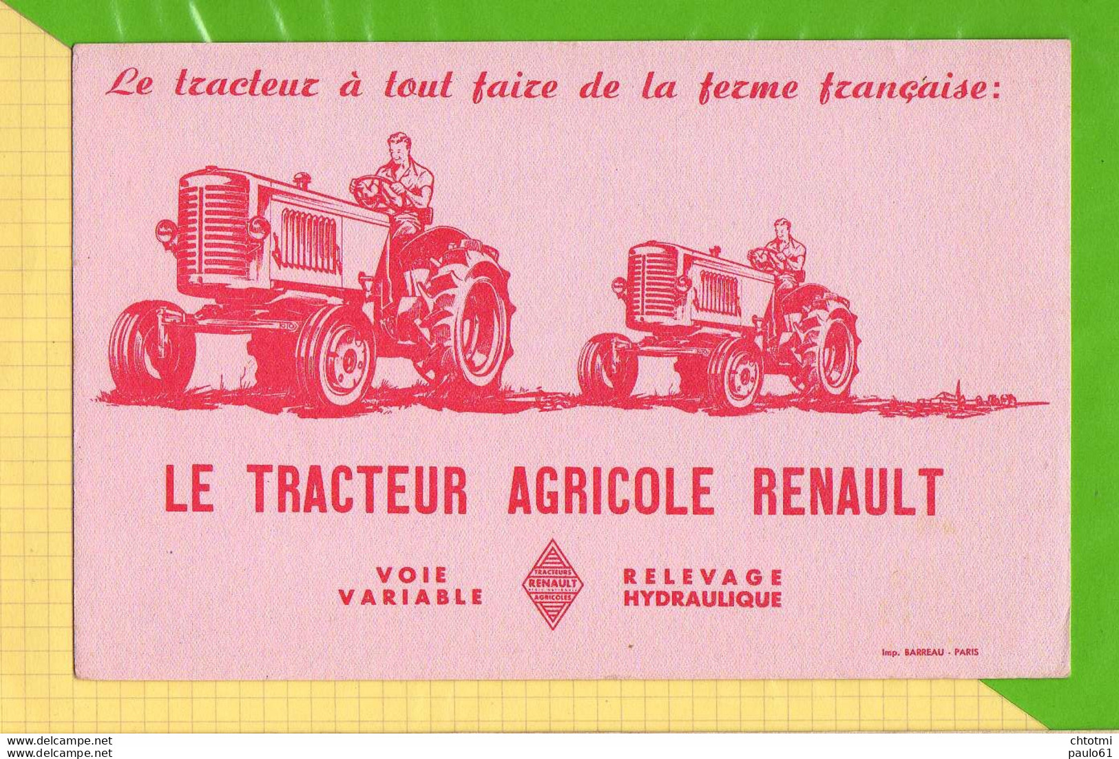 Buvard & Blotting Paper  : Le Tracteur Agricole Renault - Agricultura