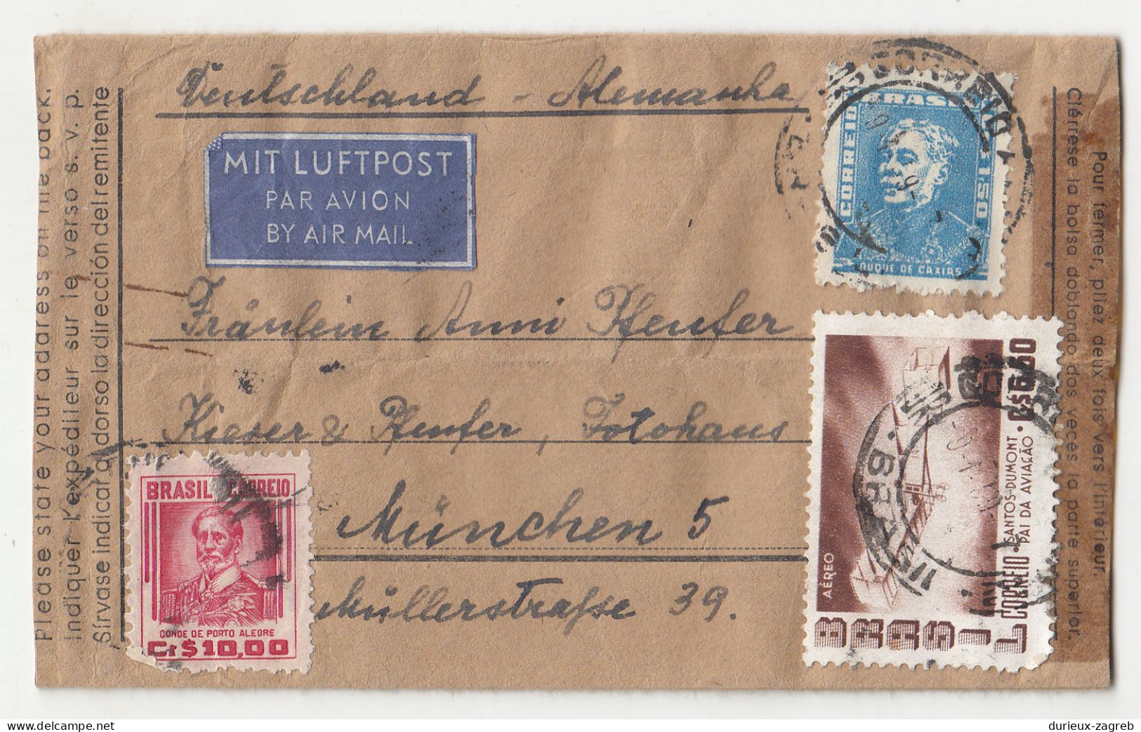 Brazil Newspaper Wrapper Posted 195? To Germany B230801 - Covers & Documents