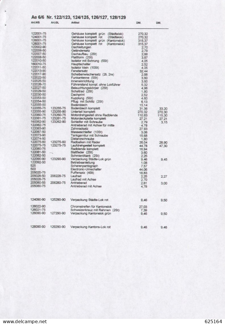 Catalogue HAG 1988 Ersatzteil-Preisliste  DM CHF In Binder - En Allemand Et Français - German