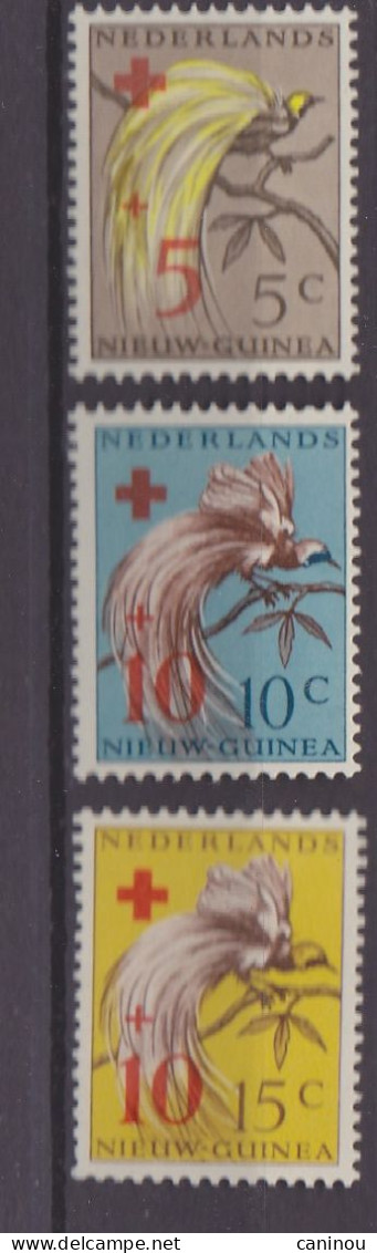 NOUVELLE-GUINEE NEERLANDAISE   Y & T 36/48 CROIX-ROUGE  OISEAUX DE PARADIS SURCHARGES 1955 NEUFS SANS CHARNIERES - Andere-Oceanië