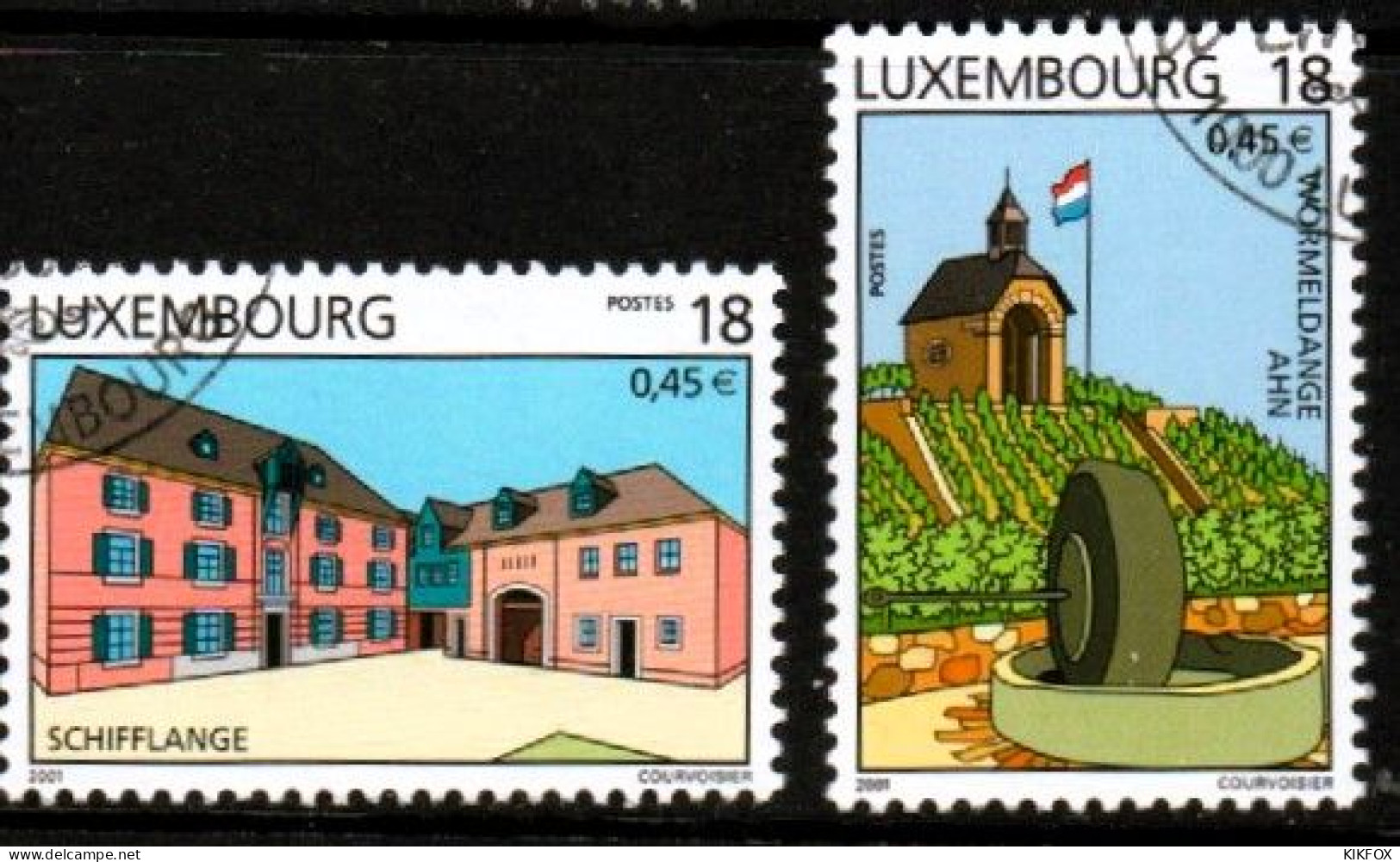 LUXEMBOURG, LUXEMBURG 2001, MI 1524 -1525, SEHENSWÜRDIGKEITEN,  GESTEMPELT, OBLITERE - Usados