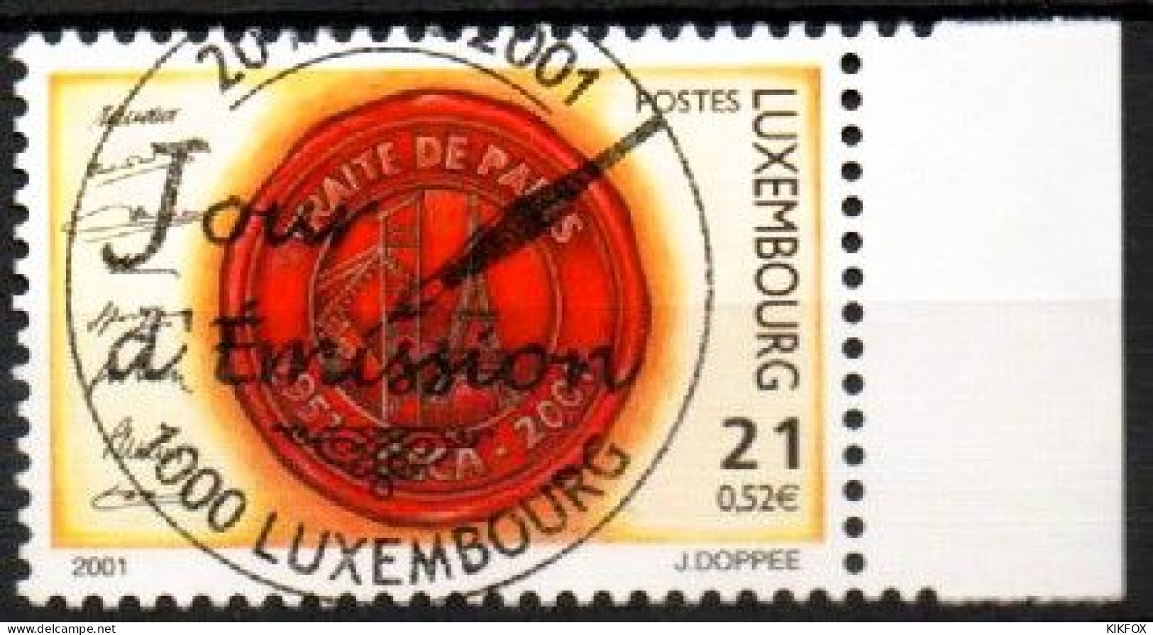 LUXEMBOURG, LUXEMBURG 2001, MI 1529, TRAITE DE PARIS,  ESST GESTEMPELT, OBLITERE - Usados