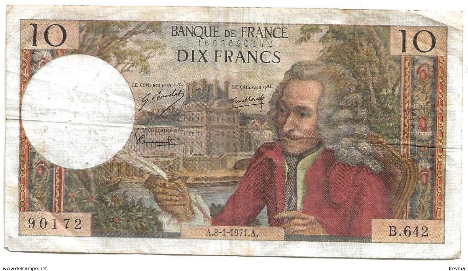 Billet 10 Francs Voltaire 1971 A - 10 F 1963-1973 ''Voltaire''