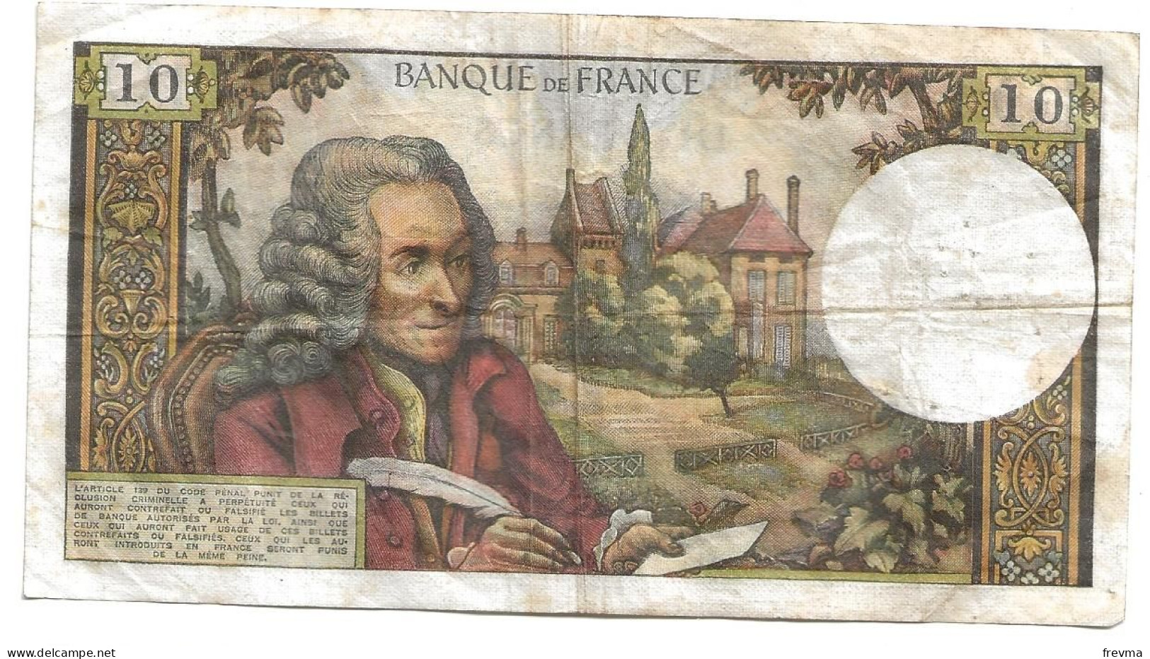 Billet 10 Francs Voltaire 1971 A - 10 F 1963-1973 ''Voltaire''