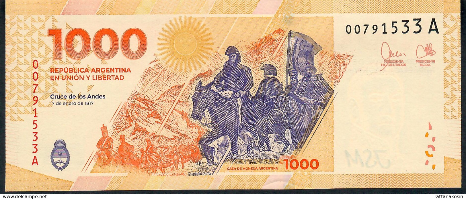 ARGENTINA NLP 1000 PESOS 2023  #A Signature 94 (PESCE / MOREAU )  UNC. - Argentine