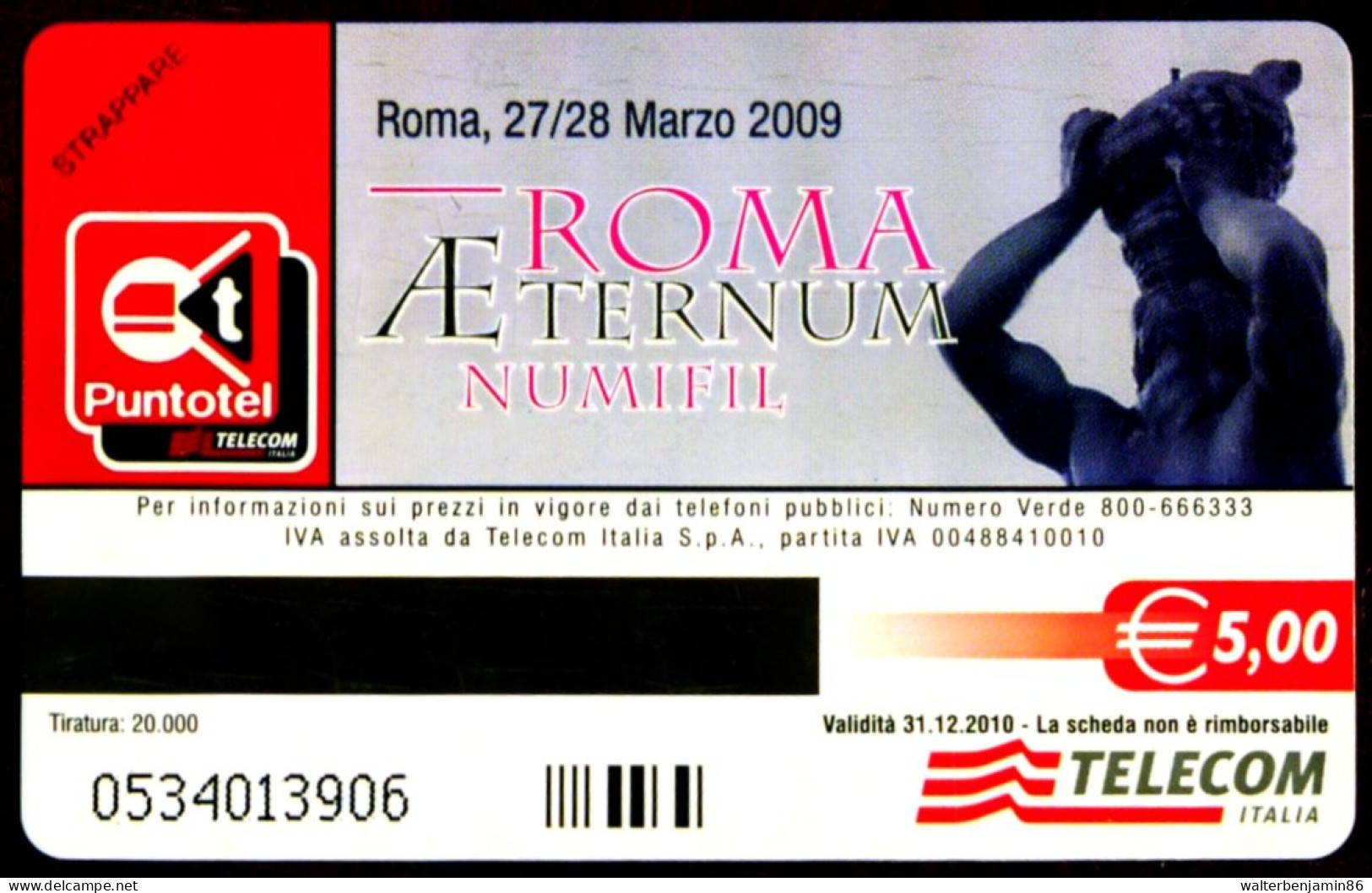 G 2525 1027 C&C 4648 SCHEDA TELEFONICA NUOVA MAGNETIZZATA ROMA AETERNUM PIAZZA BARBERINI - [3] Erreurs & Variétées