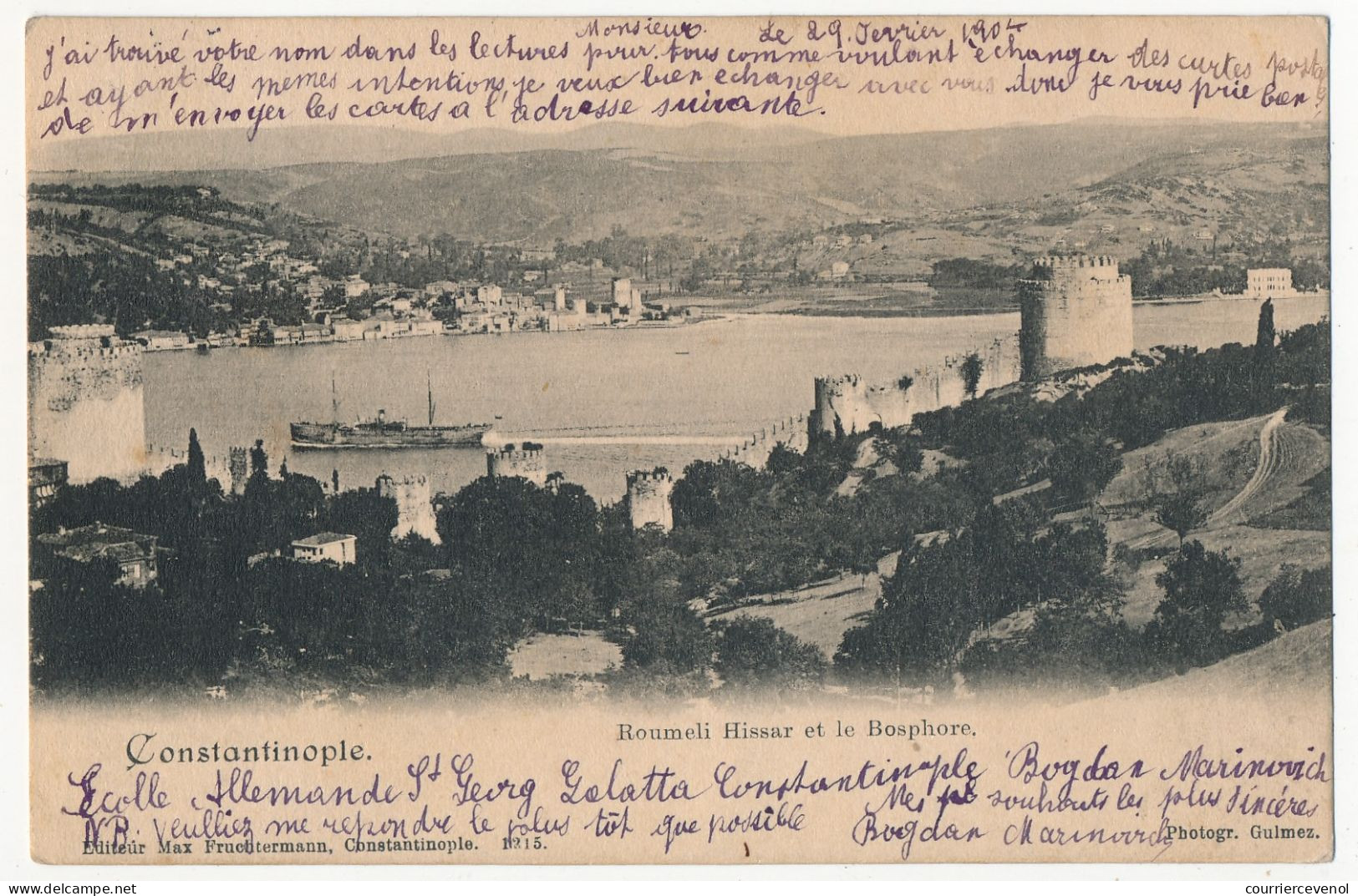 CPA - CONSTANTINOPLE (Turquie) - Roumeli Hissar Et Le Bosphore - Turquie