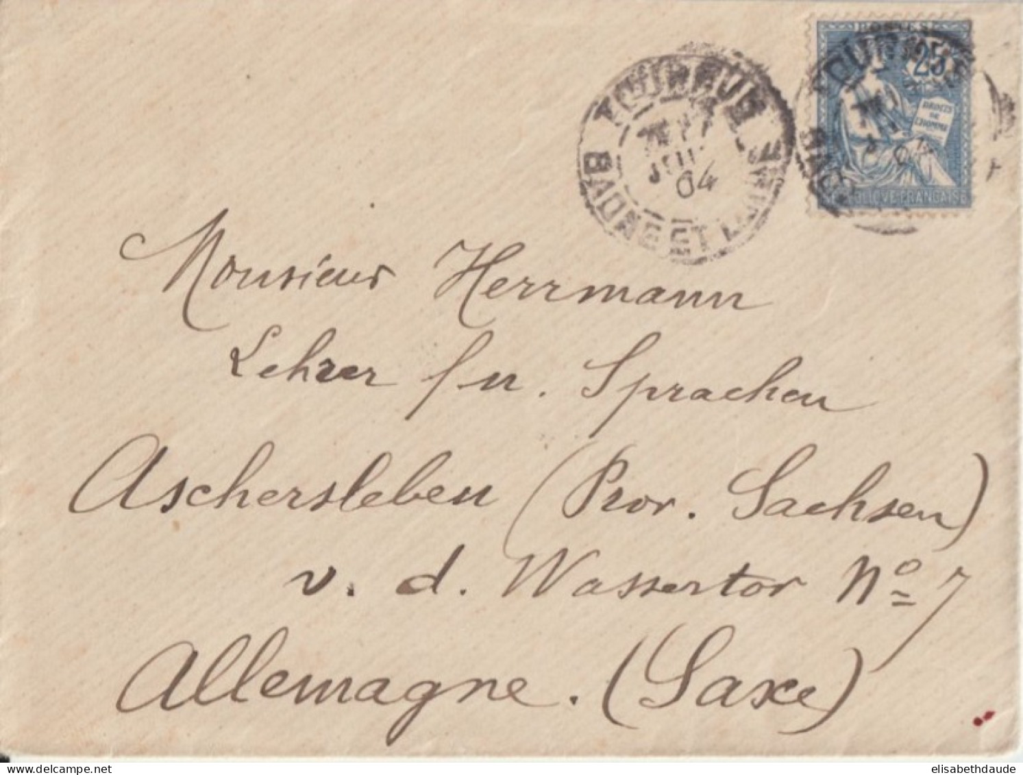 1904 - MOUCHON RETOUCHE Sur ENV. De TOURNUS => ASCHERSLEBEN (SAXE) - 1900-02 Mouchon