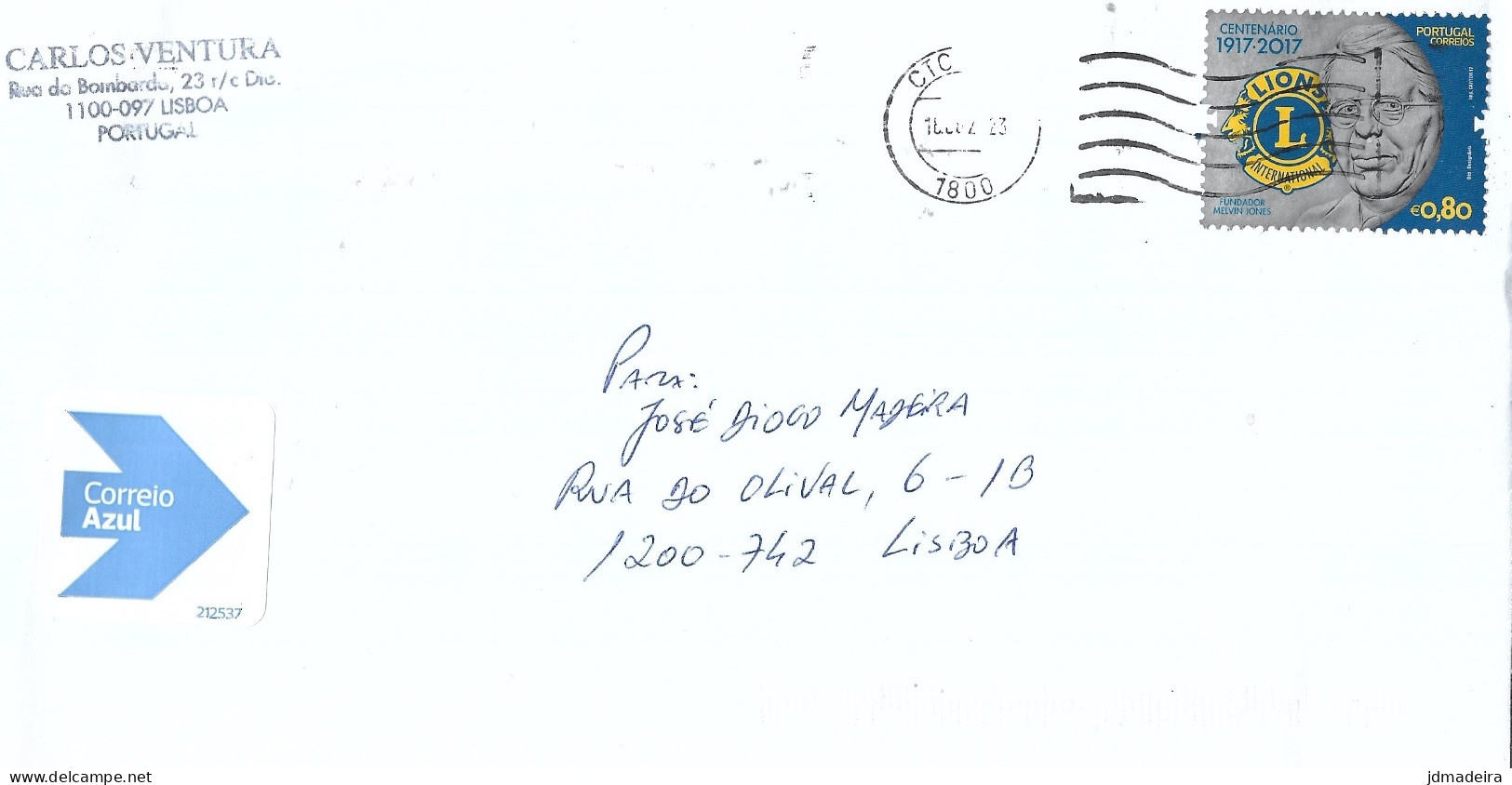 Portugal Cover Lions Stamp - Briefe U. Dokumente