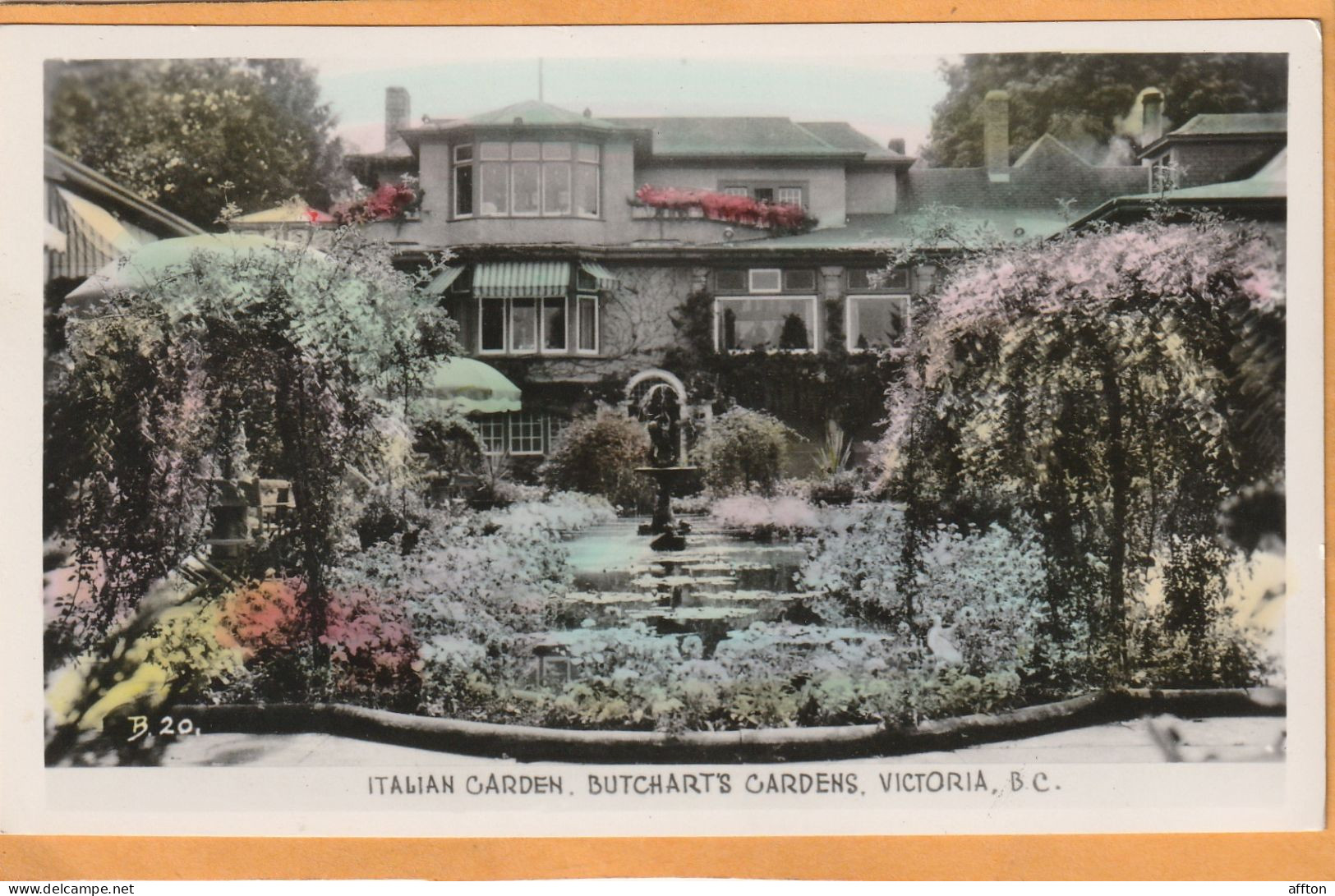 Butcharts Gardens Victoria BC Canada Old Real Photo Postcard - Victoria