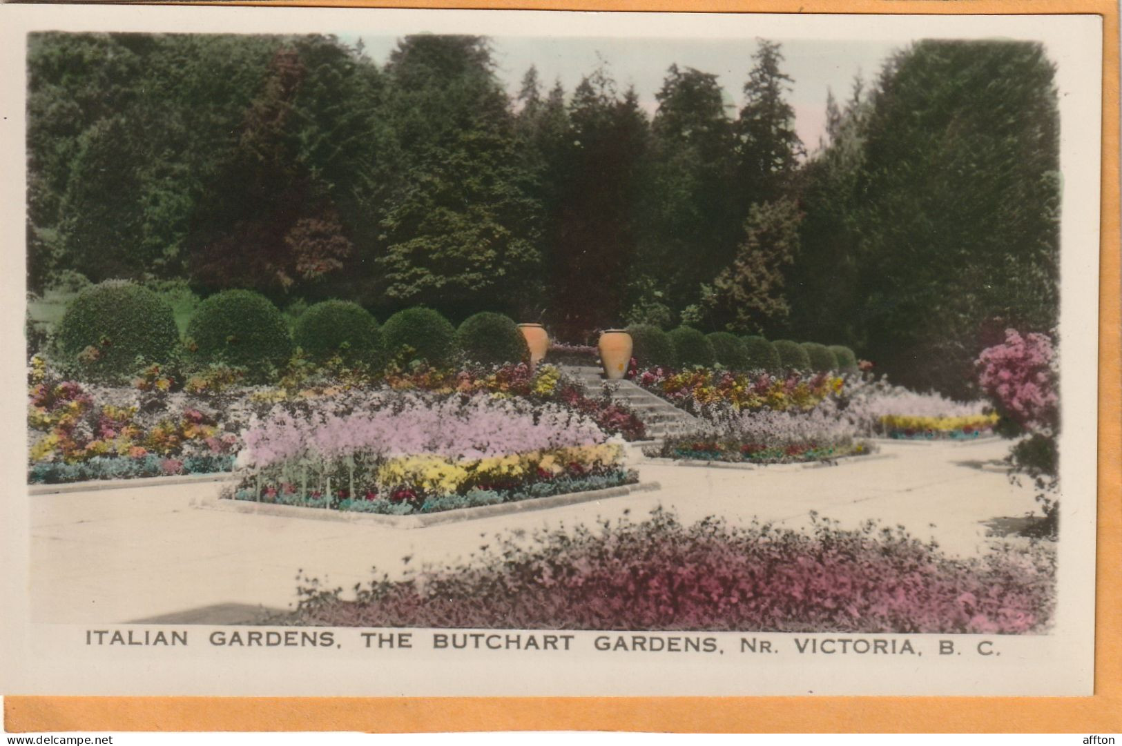 Butchart Gardens Victoria BC Canada Old Real Photo Postcard - Victoria