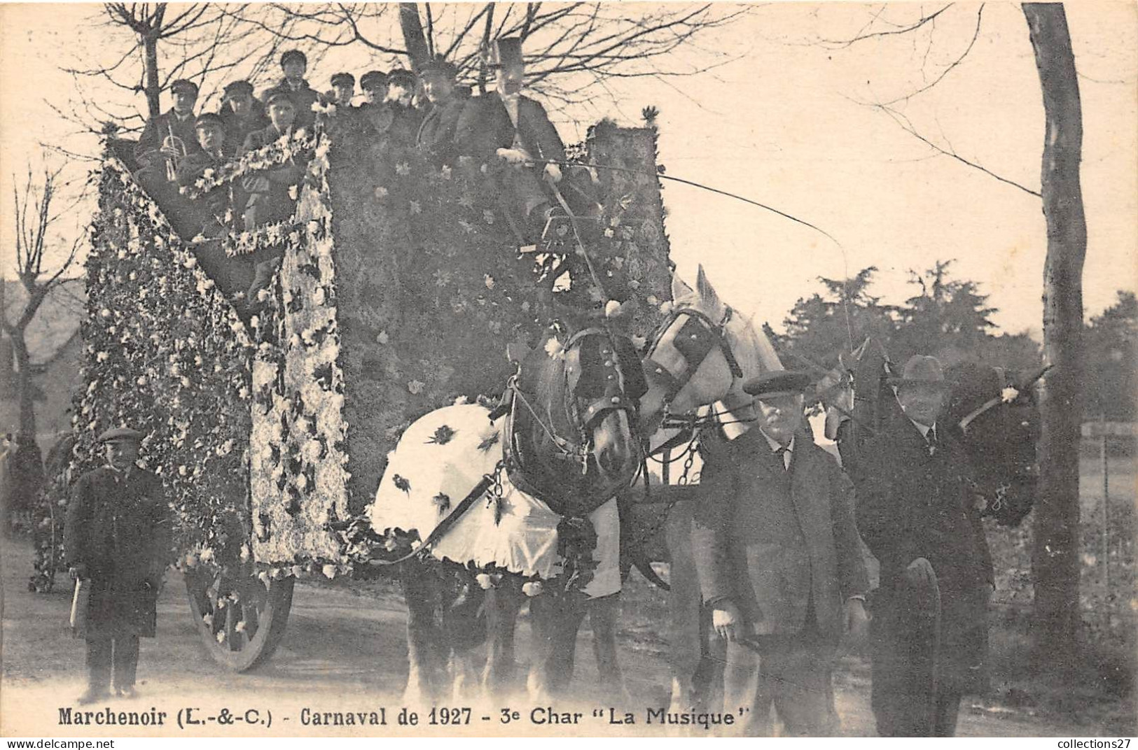 41-MARCHENOIR- CARNAVAL DE 1927- 3 Eme CHAR  LA MUSIQUE - Marchenoir