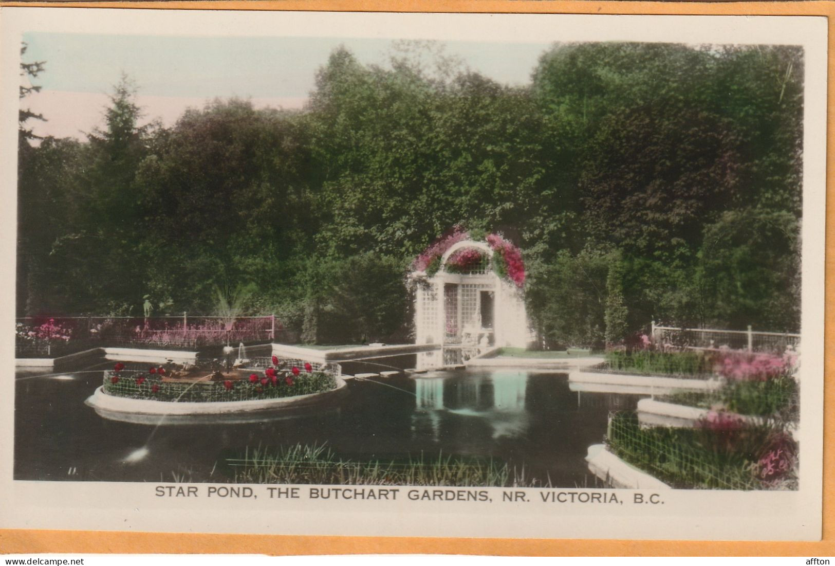 Butchart Gardens Victoria BC Canada Old Real Photo Postcard - Victoria