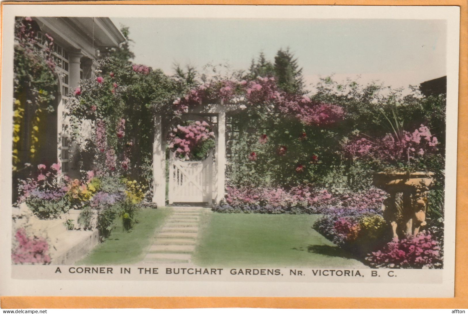 Butchart Gardens Victoria BC Canada Old Real Photo Postcard - Victoria