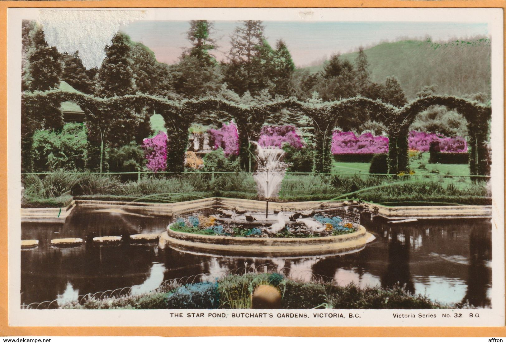 Butchart Gardens Victoria BC Canada Old Real Photo Postcard - Victoria