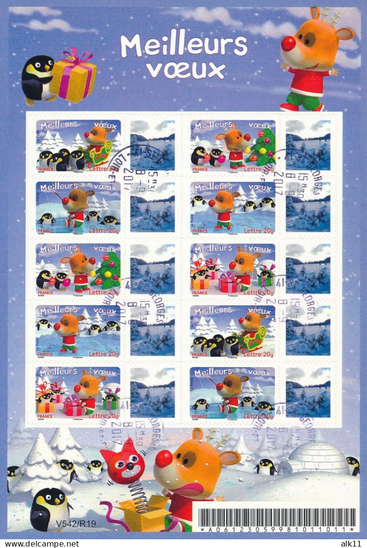 France 2006 - F3986B Bloc Feuillet Adhésif Meilleurs Voeux Personnalisé Avec Logo Photo - Oblitéré - Used Stamps
