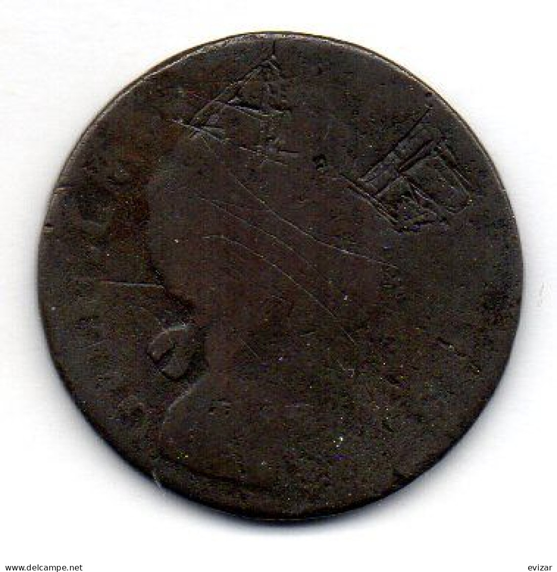 GREAT BRITAIN - 1/2 Penny, Copper, Year 1697, KM # 483.1 - B. 1/2 Penny