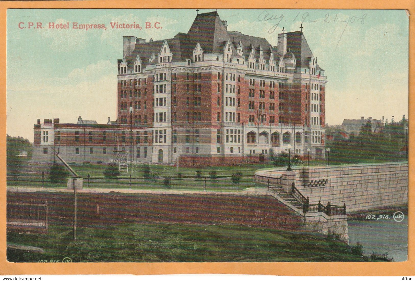 Empress Hotel Victoria BC Canada Old Postcard - Victoria