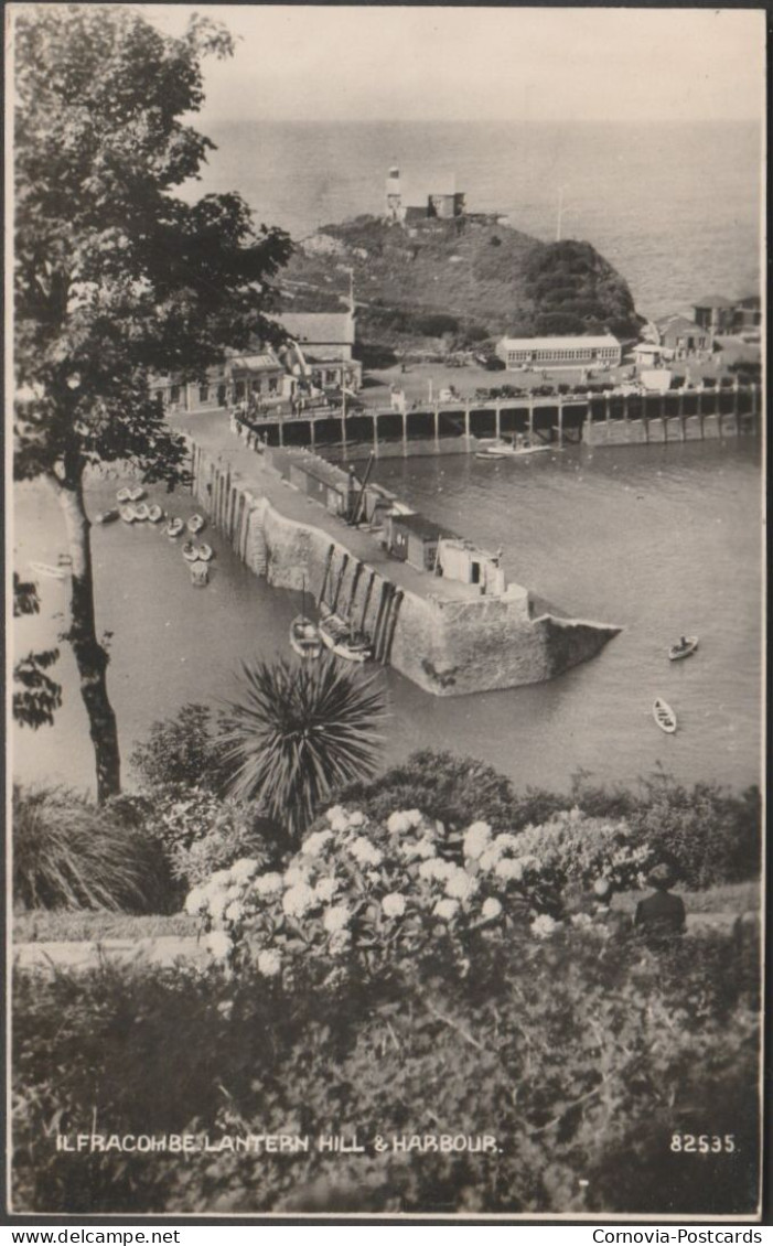 Lantern Hill & Harbour, Ilfracombe, Devon, 1939 - Photochrom RP Postcard - Ilfracombe