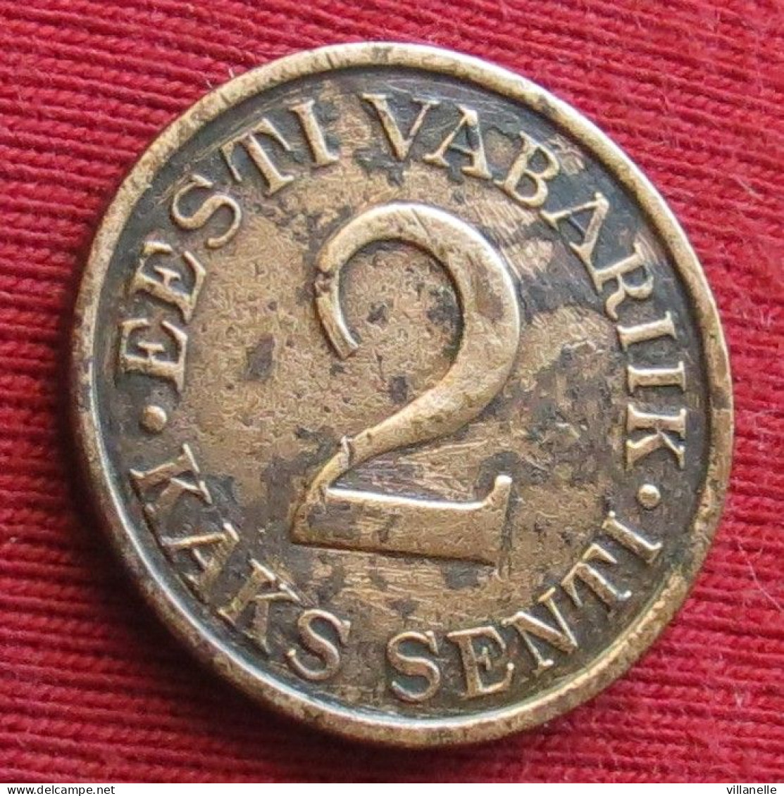 Estonia 2 Senti 1934  Estonie #5 W ºº - Estland