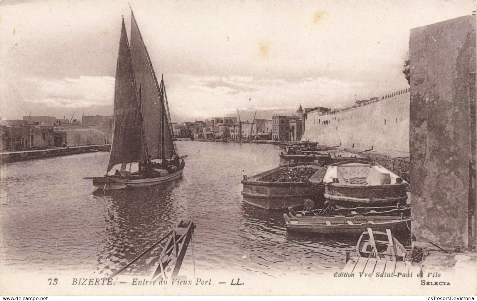 TUNISIE - Bizerte - Entrée Du Vieux Port - LL - Bateaux - Selecta - Carte Postale Ancienne - Tunisia