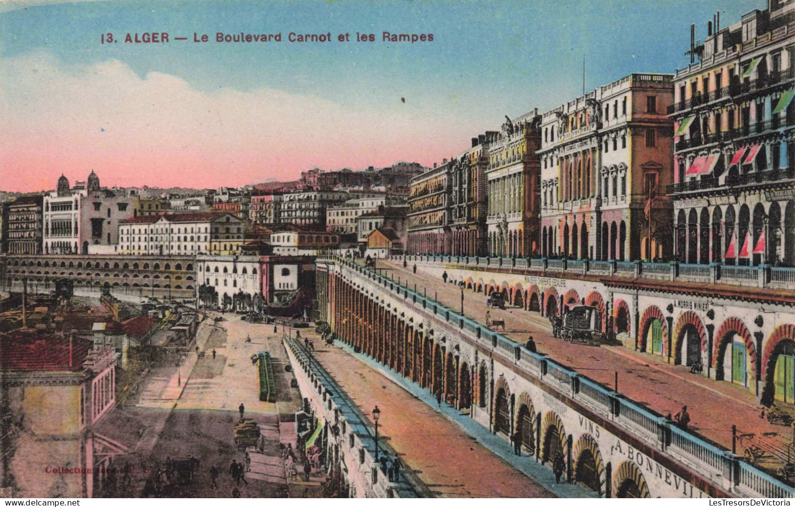 ALGERIE - Alger - Le Boulevard Carnot Et Les Rampes - Colorisé - Animé - Carte Postale Ancienne - Alger