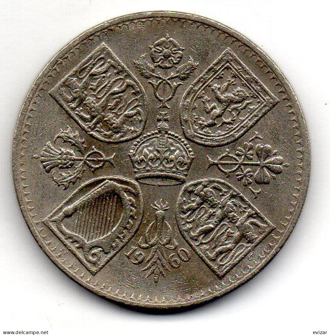 GREAT BRITAIN - 5 Shillings, Copper-Nickel, Year 1960, KM # 909 - Sonstige & Ohne Zuordnung