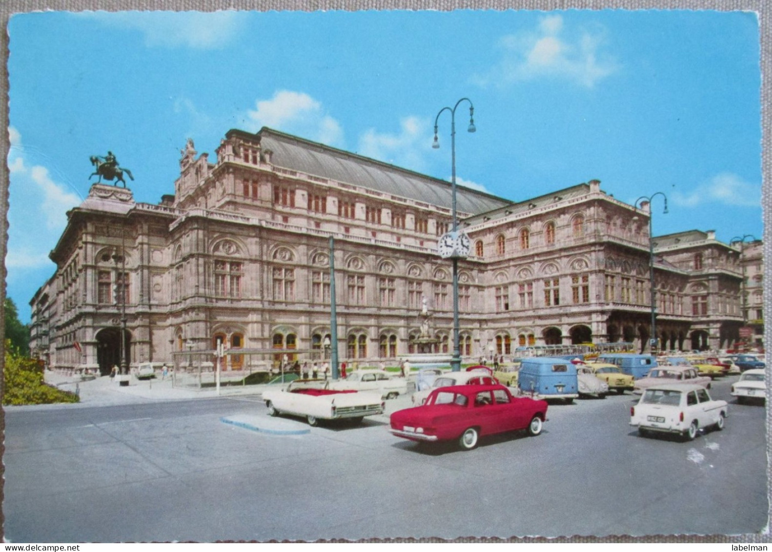 AUSTRIA WIEN VIENNA OPERA HOUSE STAATSOPER OLD CAR POSTCARD ANSICHTSKARTE CARTE POSTALE CARTOLINA PHOTO CARD POSTKARTE - Ringstrasse