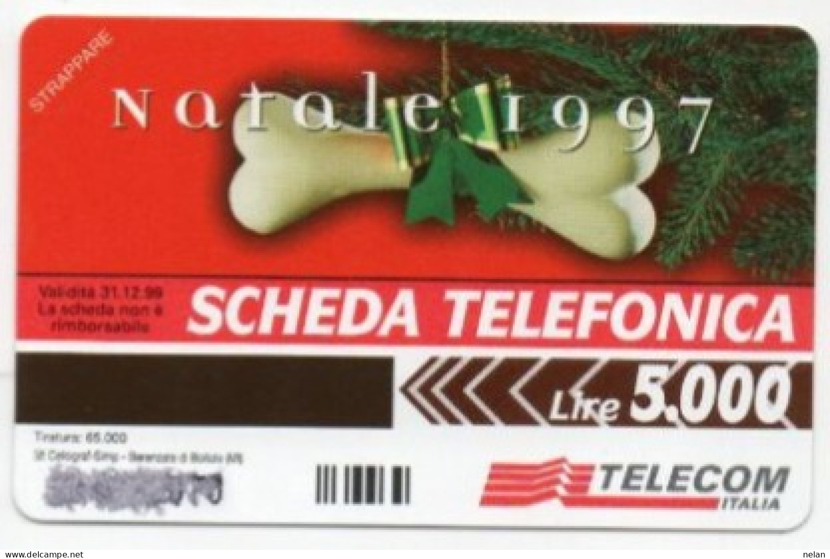 SCHEDA TELEFONICA  - ITALIA - TELECOM  - NATALE 1997 - NUOVA - Public Ordinary