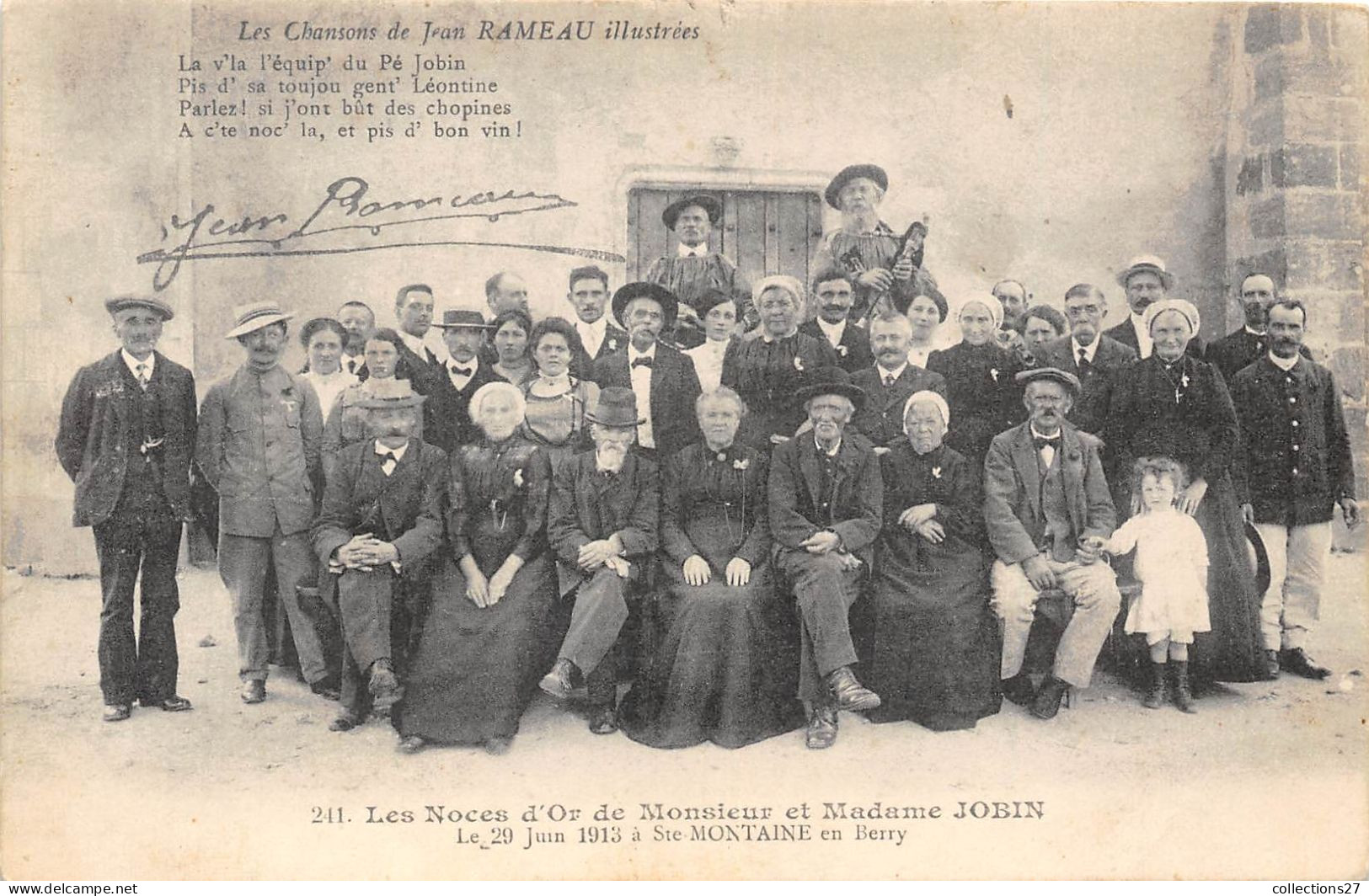 18-SAINTE-MONTAINE- LES NOCES D'OR DE MR ET MME JOBIN LE 29 JUIN 1913 - Autres & Non Classés