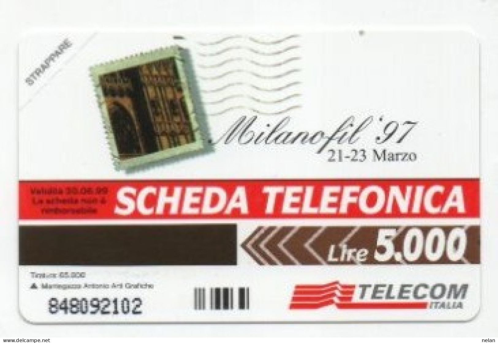 SCHEDA TELEFONICA  - ITALIA - TELECOM  - MILANOFIL 97 - NUOVA - Public Ordinary