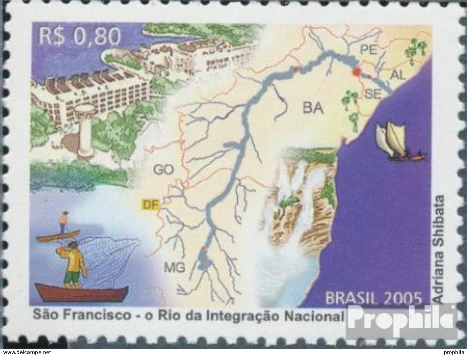 Brasilien 3424 (kompl.Ausg.) Postfrisch 2005 Rio Sao Fluss Der Nationalen Einhei - Neufs