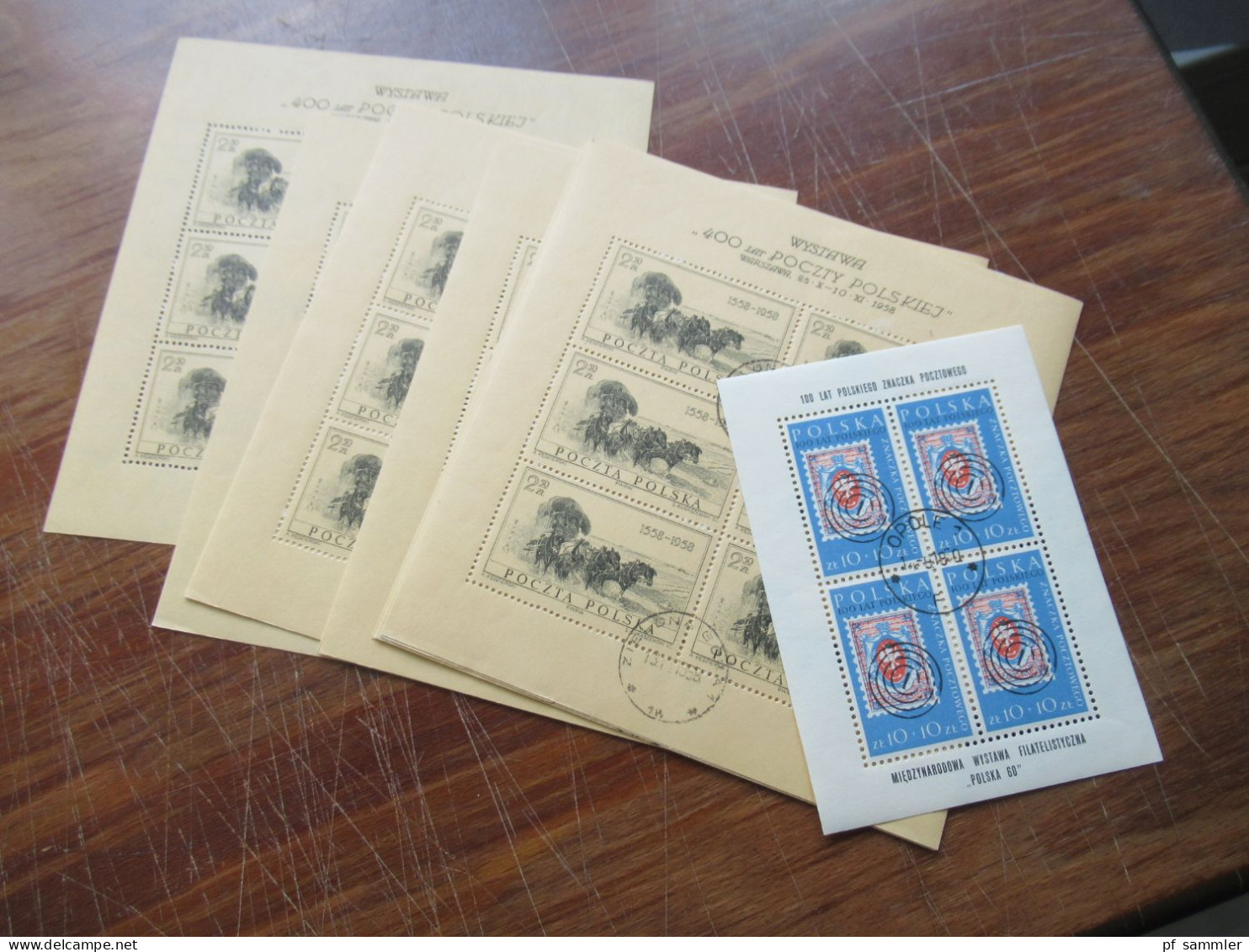 Polen 1960 1x Nr.1177 Briefmarkenausstellung Polska Kleinbogen Gest. Opole Und 12x Kleinbogen I Nr.1072 Aus 1958 Gestemp - Usados