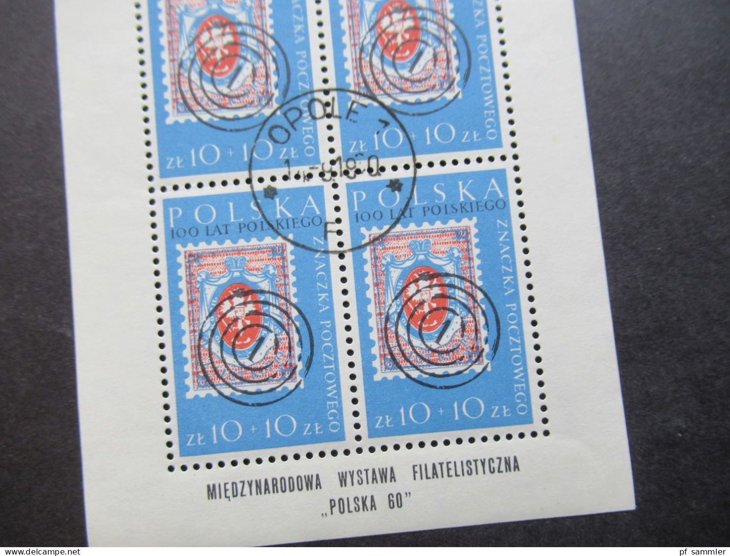 Polen 1960 1x Nr.1177 Briefmarkenausstellung Polska Kleinbogen Gest. Opole Und 12x Kleinbogen I Nr.1072 Aus 1958 Gestemp - Usados