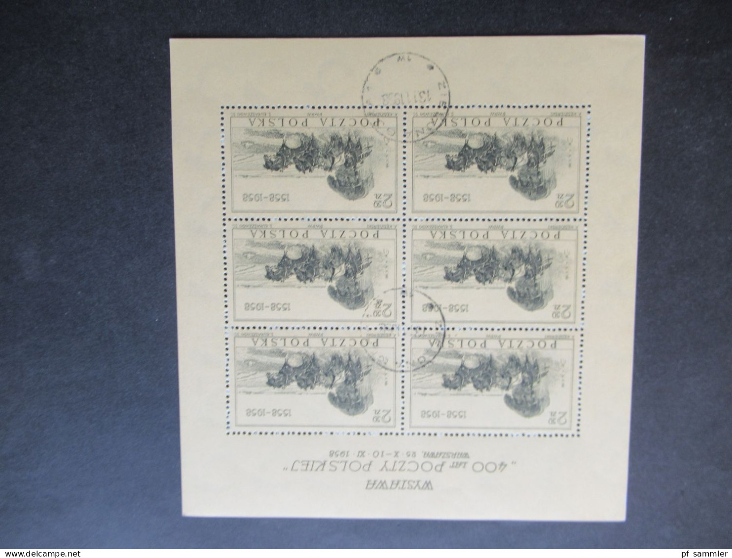 Polen 1960 1x Nr.1177 Briefmarkenausstellung Polska Kleinbogen gest. Opole und 12x Kleinbogen I Nr.1072 aus 1958 gestemp