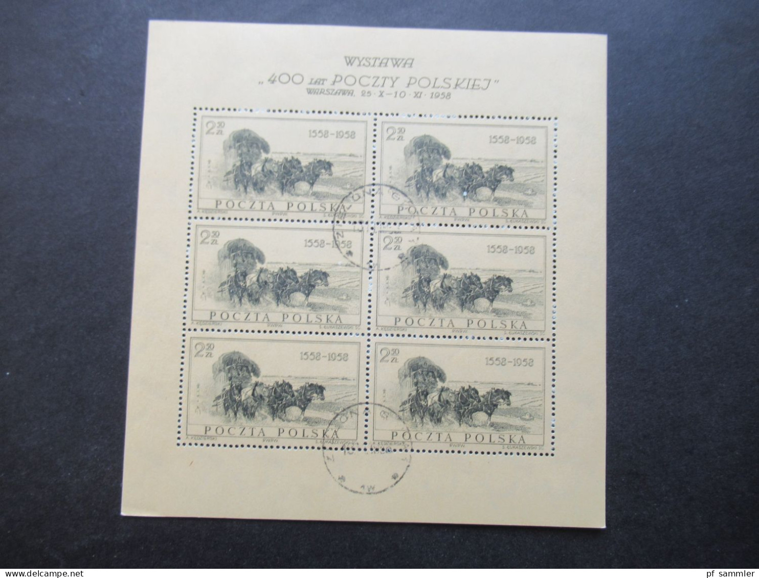 Polen 1960 1x Nr.1177 Briefmarkenausstellung Polska Kleinbogen gest. Opole und 12x Kleinbogen I Nr.1072 aus 1958 gestemp