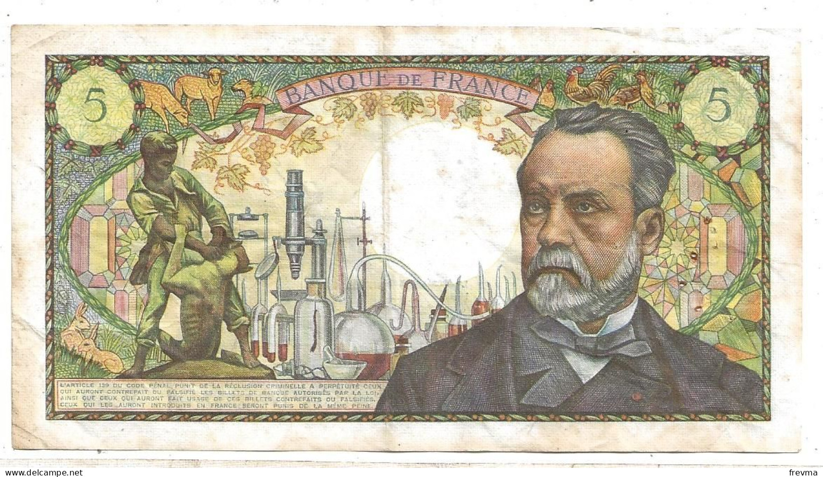 Billet 5 Francs Pasteur 1967 - 5 F 1966-1970 ''Pasteur''
