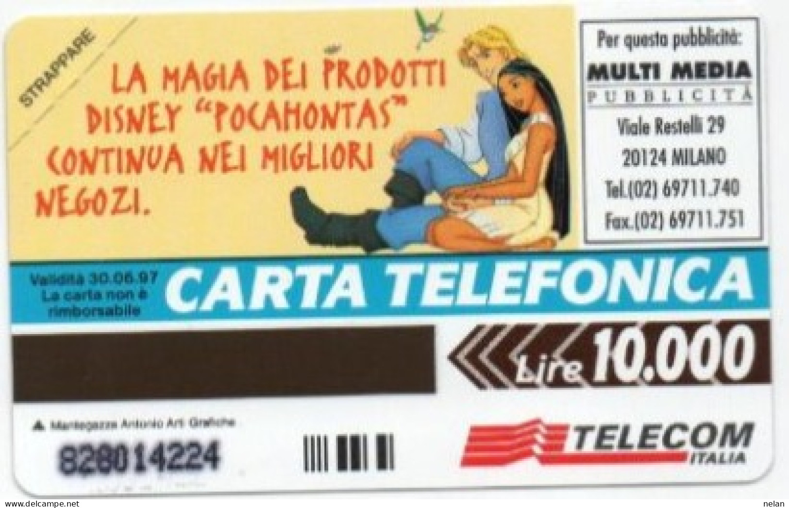 SCHEDA TELEFONICA  - ITALIA - TELECOM - NUOVA - POCAHONTAS - Publiques Ordinaires