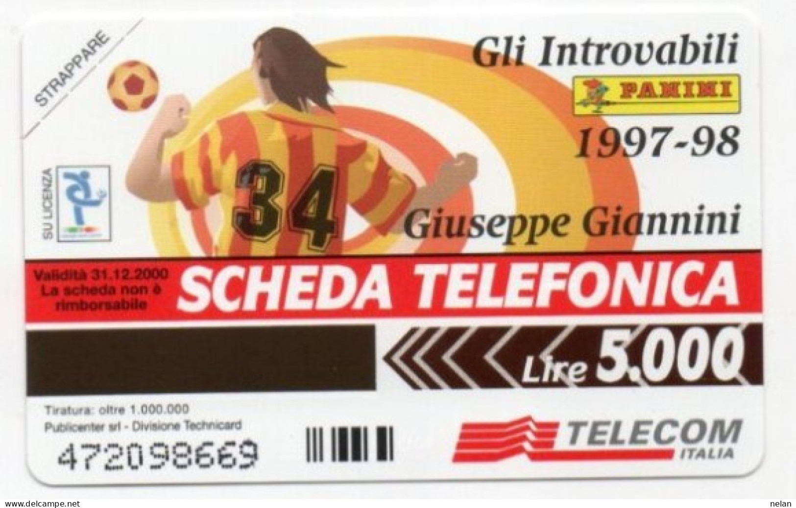 SCHEDA TELEFONICA  - ITALIA - TELECOM - NUOVA - GIUSEPPE GIANNINI - LECCE - Public Ordinary